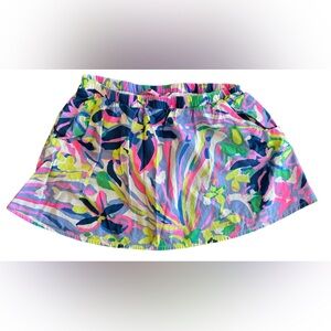 Lilly Pulitzer Girls Size Large (8-9) Skort In Havin A Blast Print Skirt Shorts